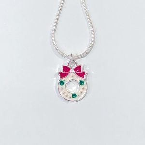 Christmas Wreath Pendant Necklace